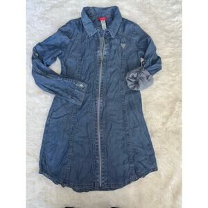 Guess girls sz. 12 "denim" lyocell long slv. dress. Cute *nt desc***